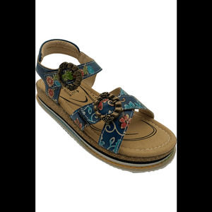 L'Artiste x Jane & Coco Leather Sandals Gabriola Navy Multi - Medium
